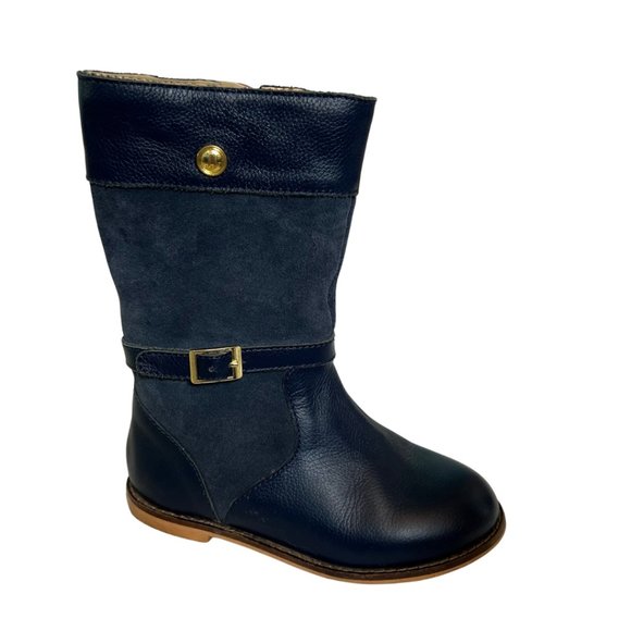 JANIE & JACK Navy Blue Suede zip up knee boots Size 24/25 EU 8/8.5US - Picture 3 of 7